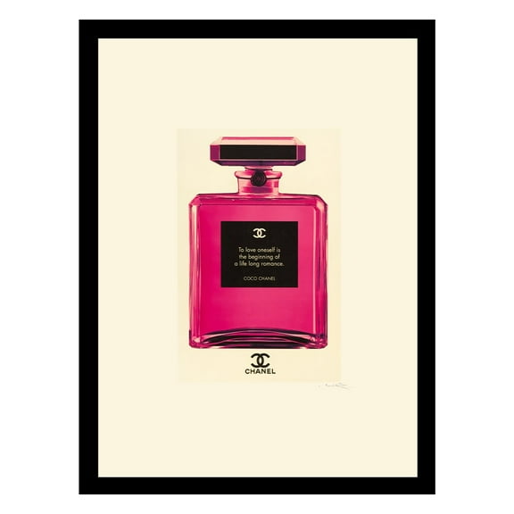 Fashion Glam Perfume Bottle, Classic Quote - Framed Print
