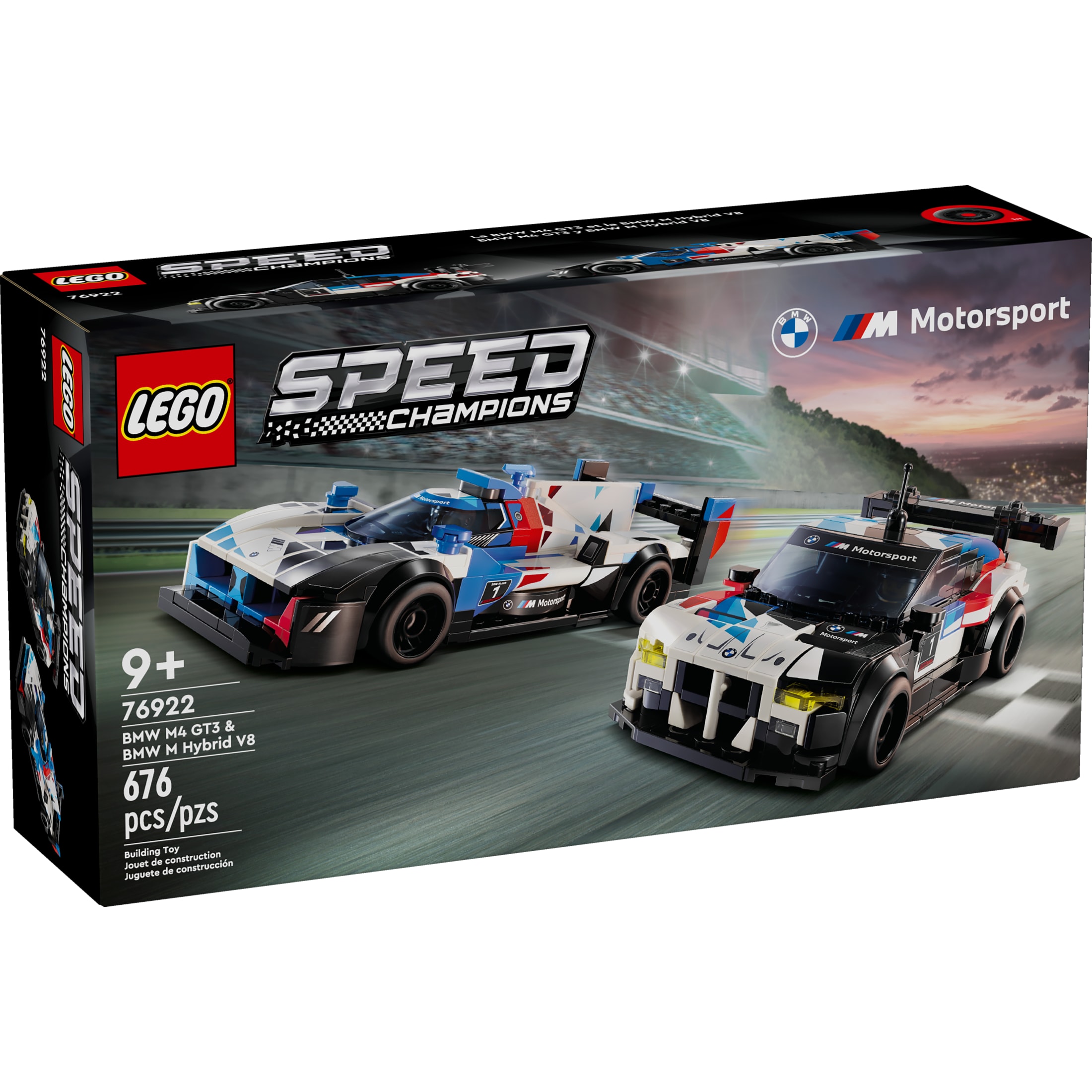 LEGO Speed Champions BMW M4 GT3 y BMW M Hybrid V8 Juguetes de Construcción - Coches de Carreras de Juguete para Niños, Niñas y Niños, Mayores de 9 Años - Regalo de Cumpleaños con 2 Minifiguras - 76922 2