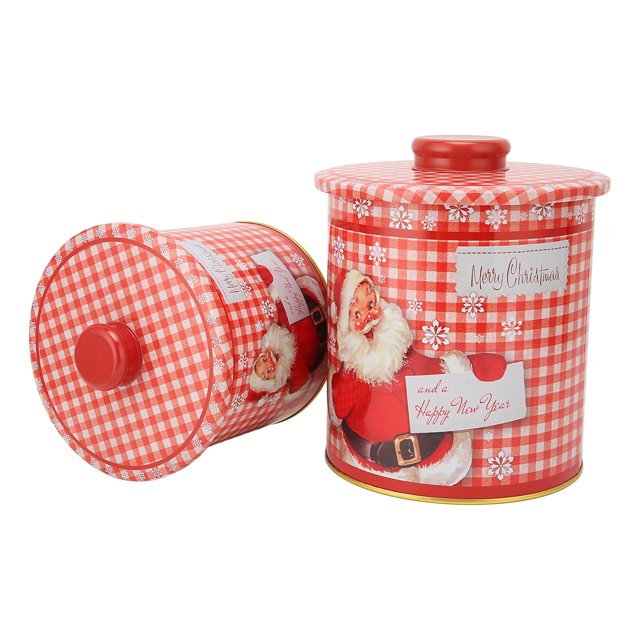 Lata De Galletas Navideñas, Rendimiento De Sellado Rojo Contenedores De Dulces Navideños Con Tapa Para Bodas Para Fiestas Navideñas ANGGREK Christmas Candy Jar