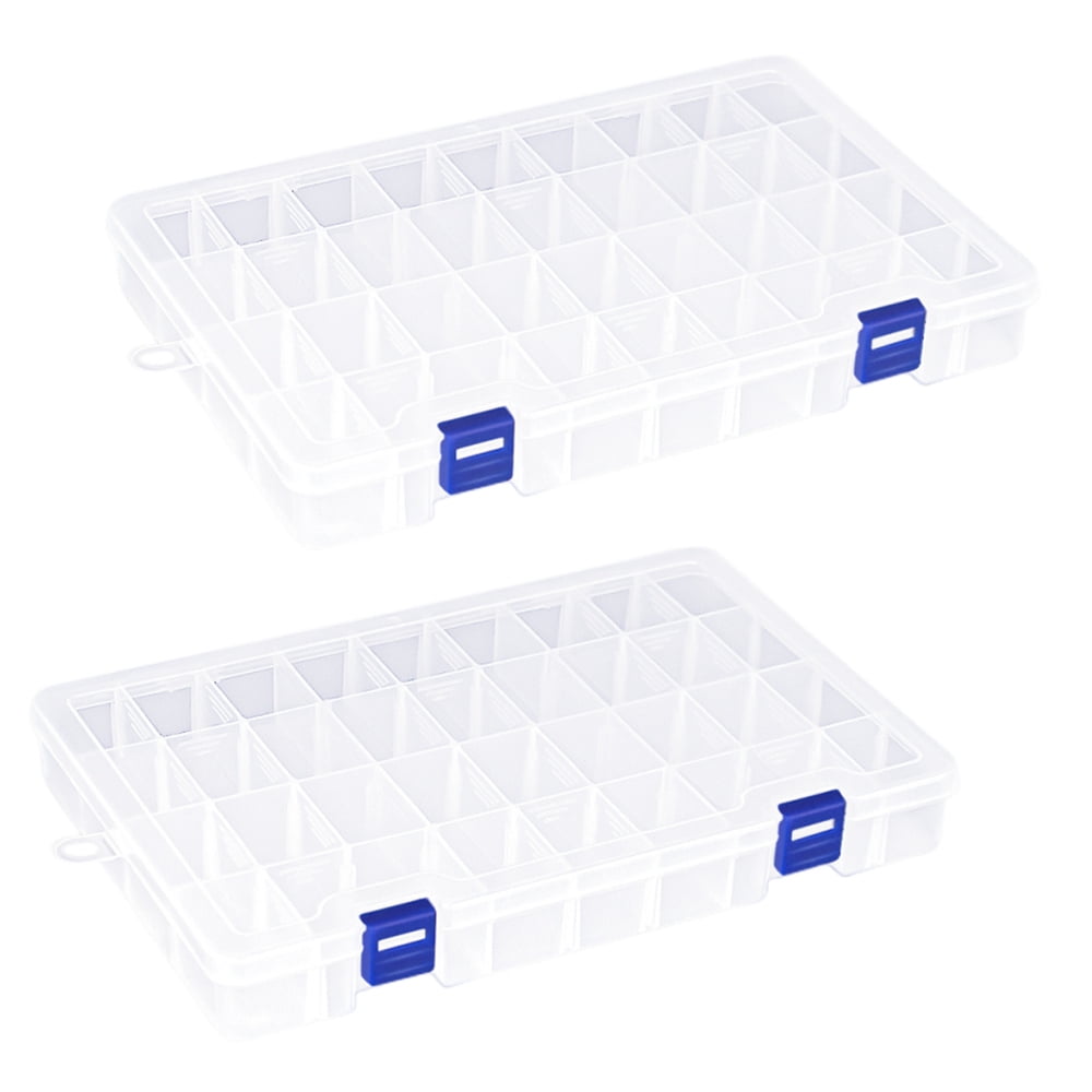 BeadNKnot Plastic Organizer Boxes Pack of 4, Bead Storage Containers with  36 Grid Compartments, Bead Organizer and Storage with Removable Dividers, Versatile Craft Organizers and Storage for DIY