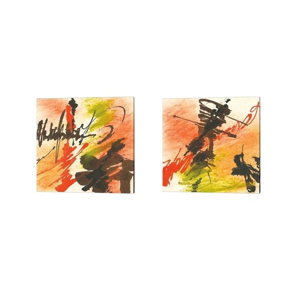 Metaverse Chris Paschke 'Graffiti Orange' Canvas Art (Set of 2)