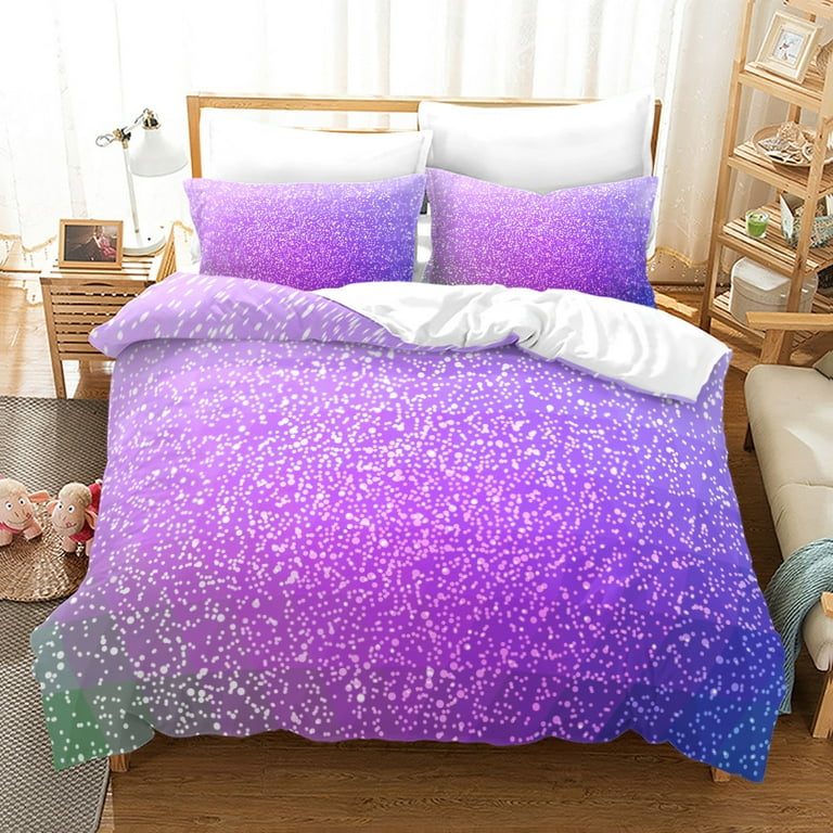 Kawaii Cute Gradient Color Print Bedding Bed Set King for Fans