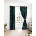 thumbnail image 3 of Dark Green Geometric Blackout Curtains for Bedroom/Living Room, Thermal Insulated Kitchen Curtains, Modern Abstract Art Grommet Darkening Window Treatment Drapes 52"x72"x2, 3 of 8