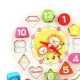 thumbnail image 4 of Reloj de madera, juguetes, clasificador, rompecabezas, enseñanza de la hora, juguete educativo temprano, preescolar León, 4 of 6
