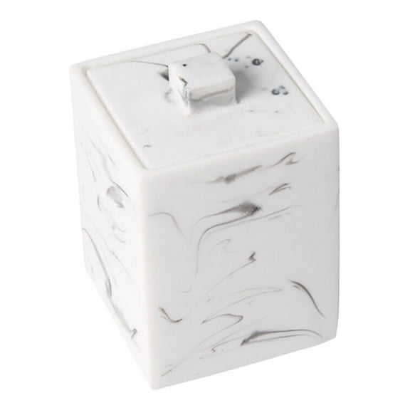 Zonh Marble Cotton Swabs Box with Lid Makeup Holder