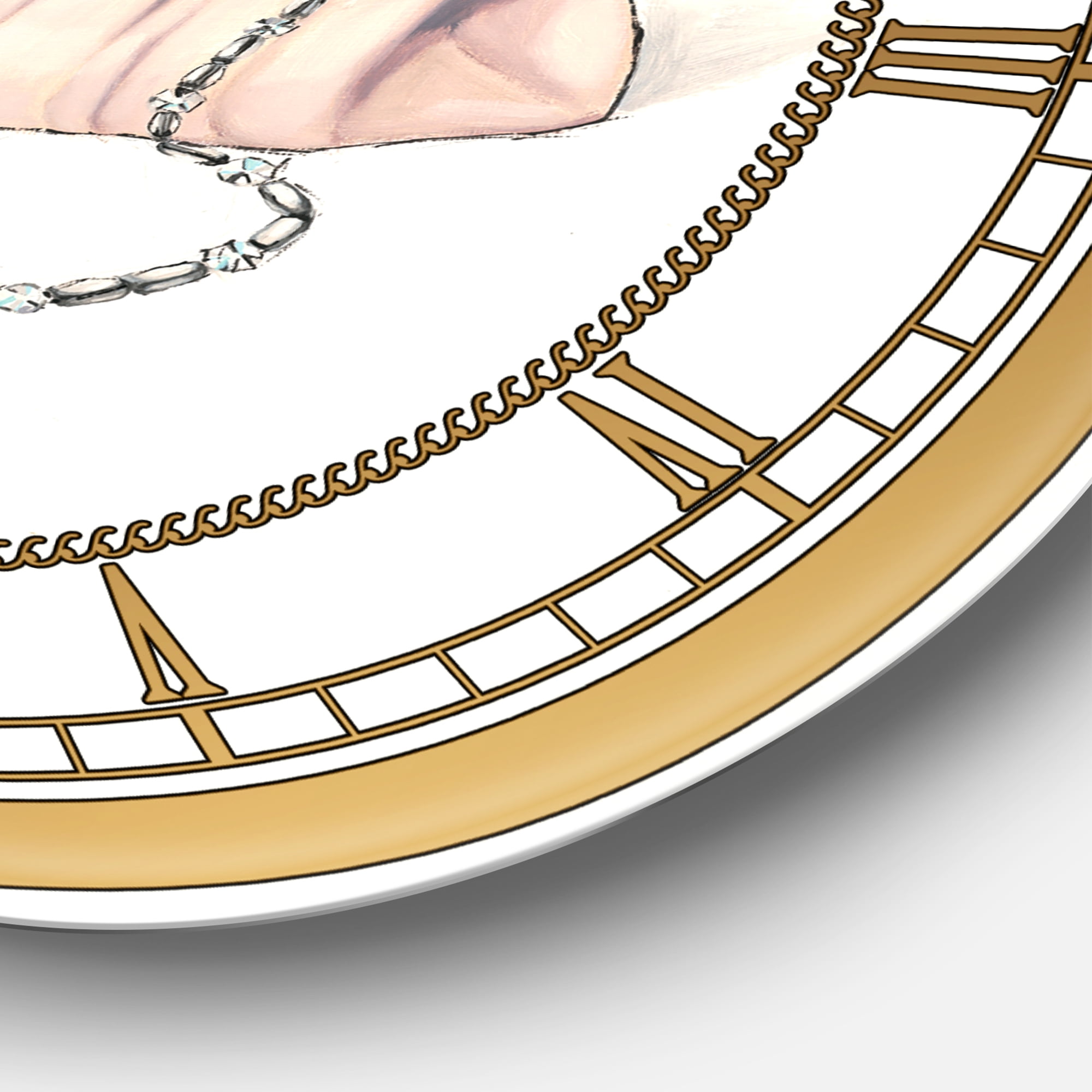 Designart 'Glamorous Sparkle Purse II' Glam wall clock
