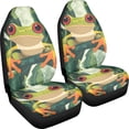 thumbnail image 3 of XYZCANDO Breathable 2 Pack Front Car Seat Covers with Tree Frog Print - Durable Non-Slip All Season Auto Interior Decor, 3 of 10