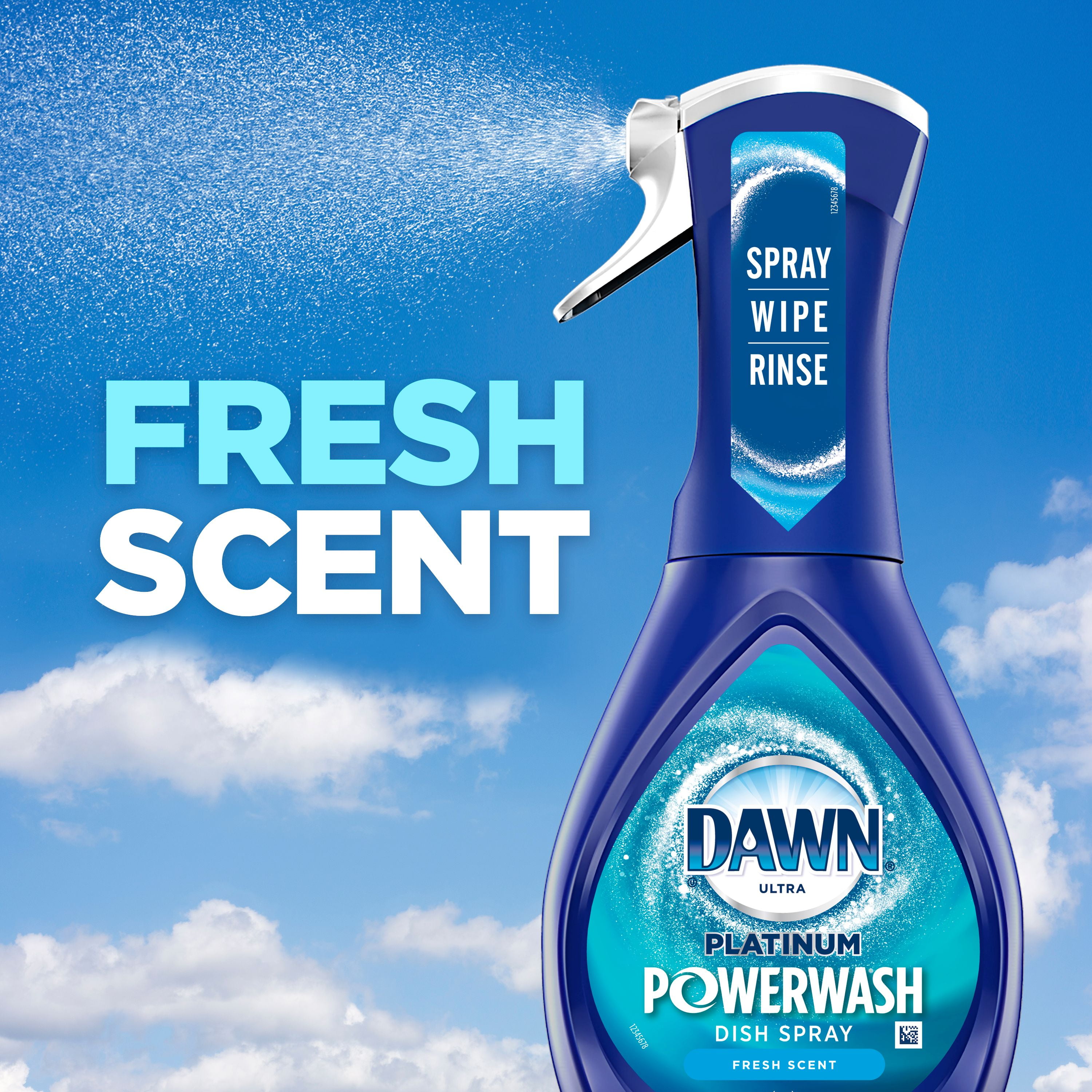 Dawn Platinum Powerwash Dish Spray, Dish Soap, Fresh Scent Bundle, 1 spray (16 fl oz) plus 3 refills (16 fl oz ea)