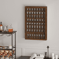 thumbnail image 6 of Ymokee Solid Wood 72 Slots Wall-Mounted Shot Glass Display Case with Acrylic Lockable Door & Removable Shelves for Houshold, 26.85'' x 17.5'' x 3.35'', Brown, 6 of 9
