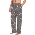thumbnail image 3 of Kdxio Hedgehogs and Flowers1 Print Men's Sleep Pajama Pant Lounge Pants with Pockets, 3 of 8