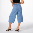 thumbnail image 3 of roswear Women's Capri Jeans Non-Stretch Culottes Pants with Elastic Waist, 3 of 6