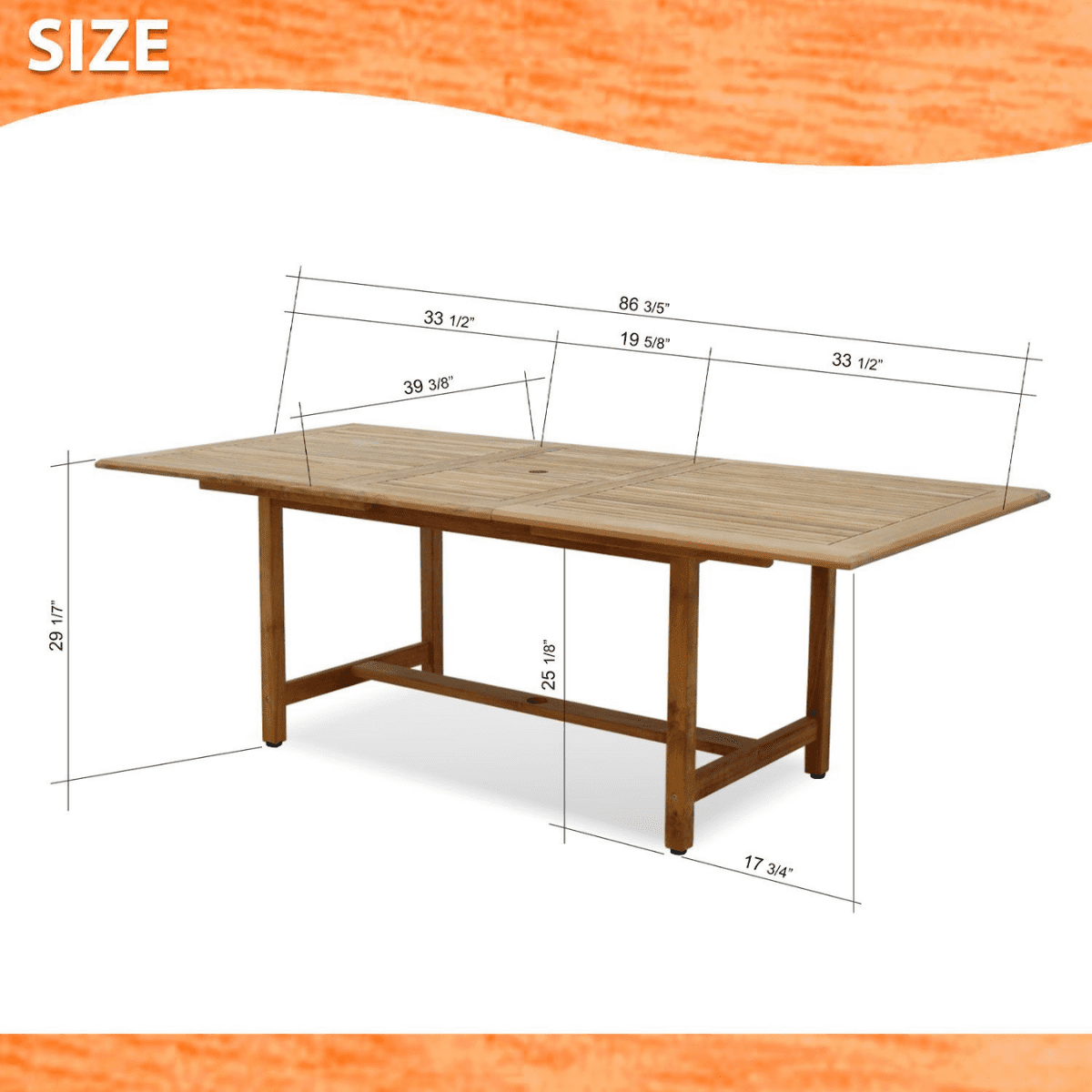 Amazonia Brighton 9-Piece Patio Rectangular Dining Table Set, Certified Teak, Ideal for Outdoors and Indoors