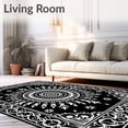 thumbnail image 2 of ODIKA 3'x5' Machine Washable Non-Slip Area Rug, Burst with Intricate Floral Motifs and Symmetrical Design High Traffic Rug with Pad, Black, 474329, 2 of 8