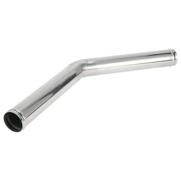 Tubo de escape de mandril de 45 grados con rodillo de perlas, tubería personalizada para automóvil modificado, 2" OD, longitud de 11.81", acero inoxidable T304, tono plateado