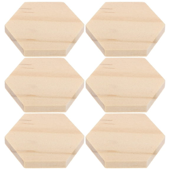 VORCOOL 25Pcs Unfinished Hexagon Wood Pieces for Crafting and Wood Burning