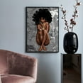 thumbnail image 3 of HZKAICUN Black Queen Poster Wall Art Black Girl Canvas Paintings Black Women Wall Decor African Women Portrait Meditation Vertical Painted Picture For Living Room Decorations Frameless, 3 of 7