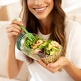 thumbnail image 4 of 2-Pack Side-Opening Salad Container Set with Dressing Cups and Bowl Lids, Leakproof Portable Meal Prep Lunch Jars, BPA-Free, Set of 2, 4 of 9