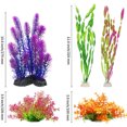 thumbnail image 3 of Xiao Hua 7 piezas de plantas artificiales de plástico para acuario, decoración grande para acuario Betta, accesorios para pecera, adornos para pecera, colorido morado, 3 of 3