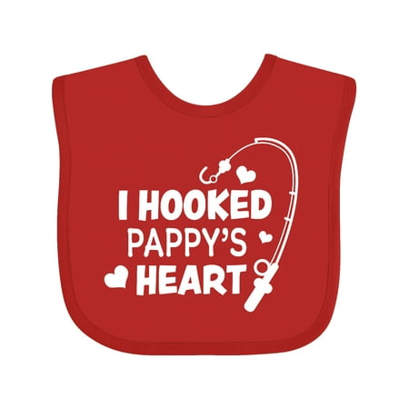 

Inktastic I Hooked Pappy s Heart with Fishing Rod Gift Baby Boy or Baby Girl Bib