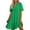 Green, variant on Womens Boho Summer Dresses Resort V Neck Short Sleeve Hollow Out Lace Ruffle Casual Beach Mini Vacation Dress