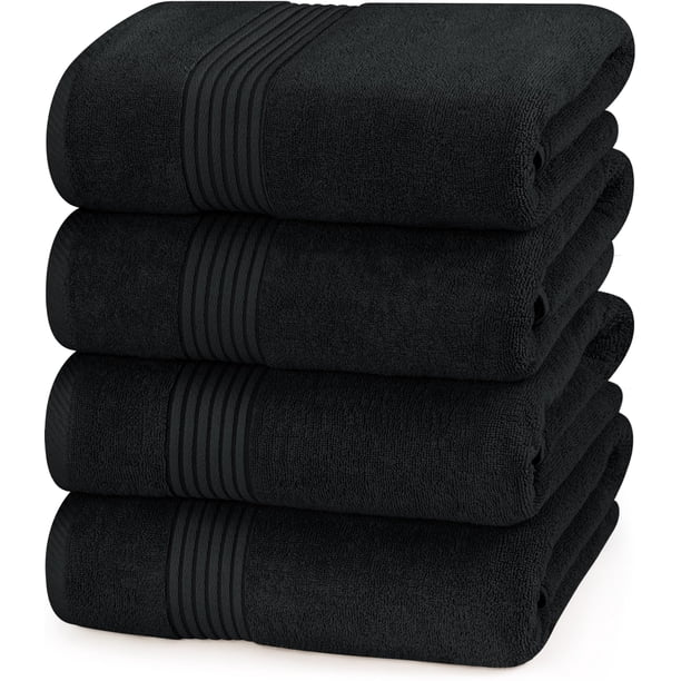 Juego de toallas de baño Utopia Towels, 100% algodón hilado en anillos, paquete de 4