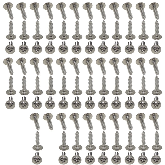 XunLiu 100 Pcs Tête Ronde en Acier Inoxydable 304 PWA avec Tampon Vis Auto-Tappantes M2 10mm