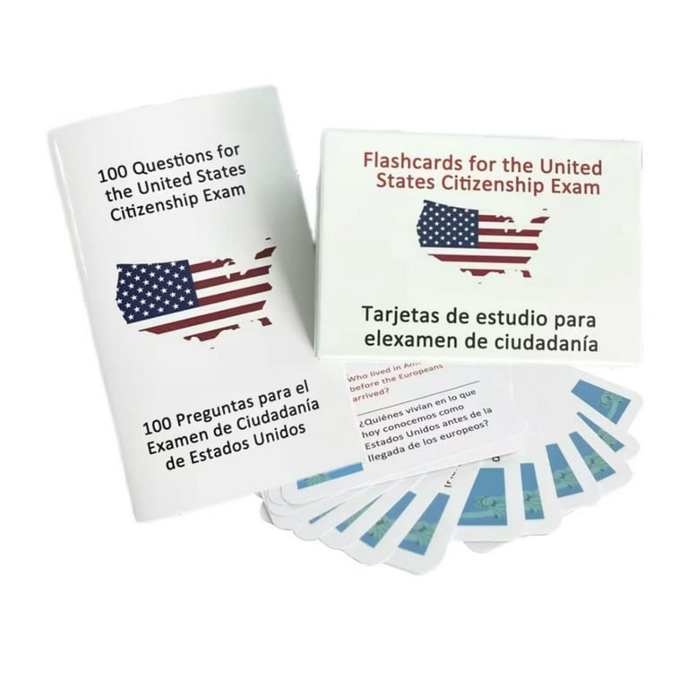 US Citizenship Flash Cards 2025 - Bilingual English/Spanish Civics Test Study Cards For USCIS Exam Prep