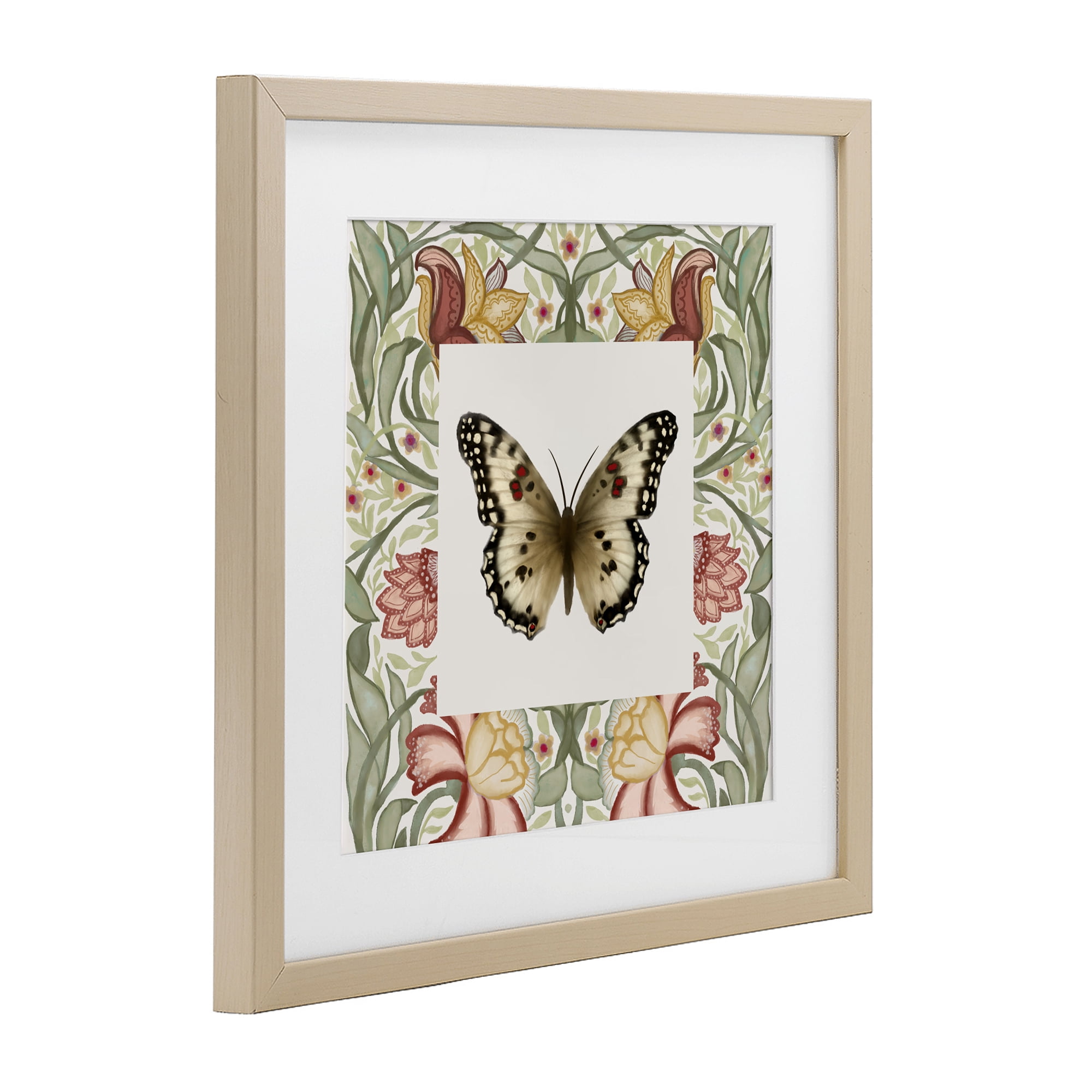 Stupell Industries Warm Toned Baroque Butterfly Birch Framed Print Under Glass, design by Elizabeth Medley