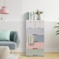thumbnail image 3 of TOOL1SHOoo Modern Closet Drawer with Lock Plastic Drawer Dresser Cabinet Organizer with Wheels for Clothes Toys Storage Morandi, 3 of 9