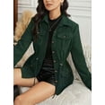 thumbnail image 4 of Female Fashion Corduroy Shackets Down Jackets Tops Fall Trendy Long Sleeve Shirts Green L, 4 of 8