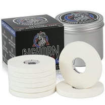 Bighorn Athletics Pro Series Jiu-Jitsu Finger Tape, 8-Rolls with Tin Holder, Enhanced Extra Strength, Residue-Free Formula (0.3-Inch, White)
