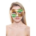 thumbnail image 1 of Kayso PM016GN Green & Gold Venetian Checkered Masquerade Mask, 1 of 1