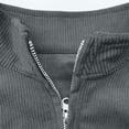 thumbnail image 3 of Pounoo Mens Tops Half Zip Ribbed Texture Long Sleeve Shirts Loose Fit Casual Daily Office Commute Comfortable Pullovers Gift, 3 of 6