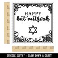 thumbnail image 2 of Happy Bat Mitzvah Sweet Floral Border 13th Birthday for Jewish Girl Self-Inking Rubber Stamp Ink Stamper - Blue Ink - Large 1-1/2 Inch, 2 of 7