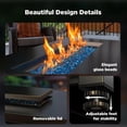 thumbnail image 4 of Philergo 43" Propane Fire Pits for Outside 60,000 BTU Gas Fire Pit Table for Outside with Lid , Glass Beads, Cup Holders, Hanging Shelf & Nylon Cover, Rectangle, 4 of 12