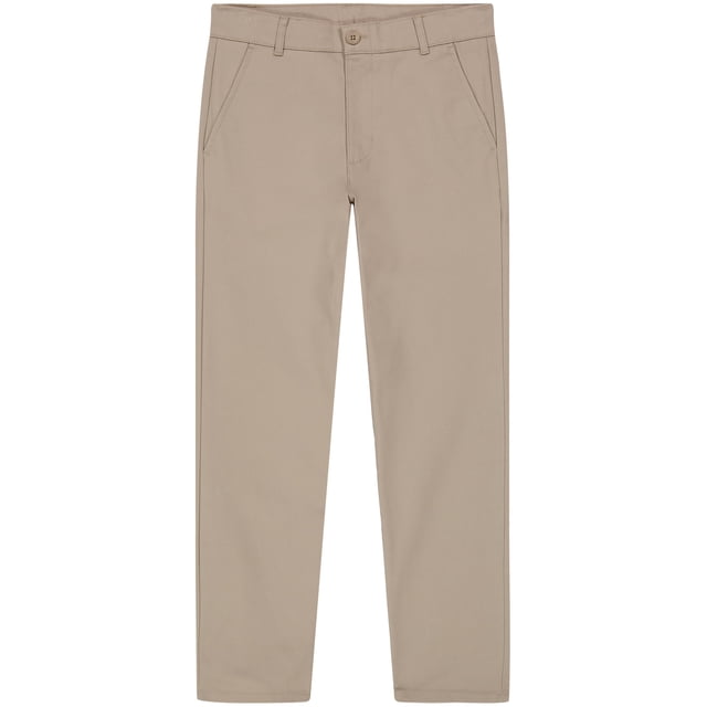 Pantalón Nautica para niños grandes con parte delantera plana, color caqui, talla 16