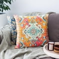thumbnail image 2 of Boho Vintage Throw Pillow Cover Carpet Orange Pattern Antique Ethnic Decorative Pillow Cases Home Decor Square 18x18 Inches Pillowcase, 2 of 6