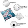 thumbnail image 4 of Acheng Cherry Blossoms Pillow Cover Pink Flowers Plum Branch Cherry Blossom Flower Pillow Case Protector with Zipper Decorative Soft Rectangle Bed Pillowcases for Bedroom,Couch,Teal，2pcs White, 4 of 6