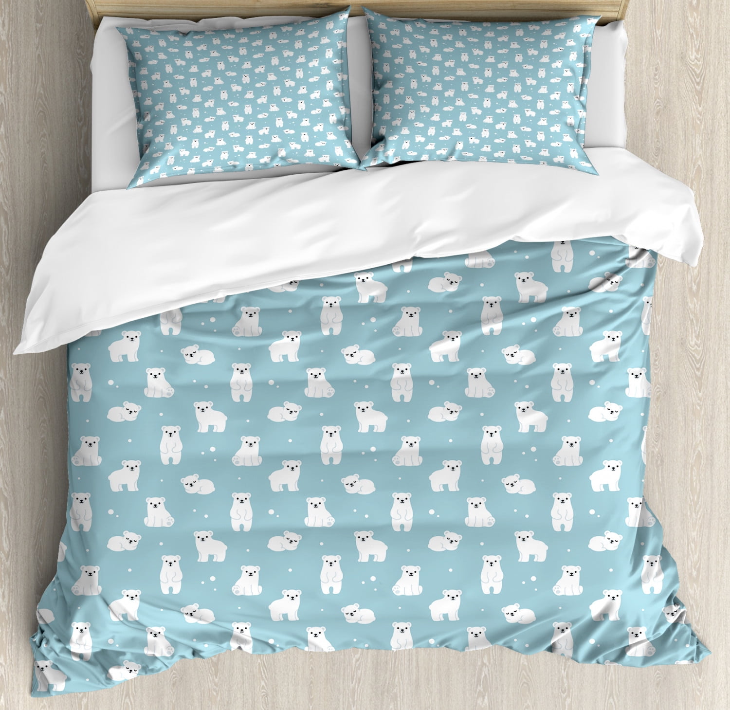 Cartoon Bear Bedding Sets Bed Linen Plush Duvet Cover Flat Sheet Winter Warm Children Bed Set main image 1
