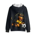 thumbnail image 2 of Chaqlin Dachshund Soccer Fuzzy Hooded Sweatshirt for Boys and Girls - Lightweight Comfy Casual Pullover with Pockets for Fall and Winter Outdoor Wear, 2 of 7