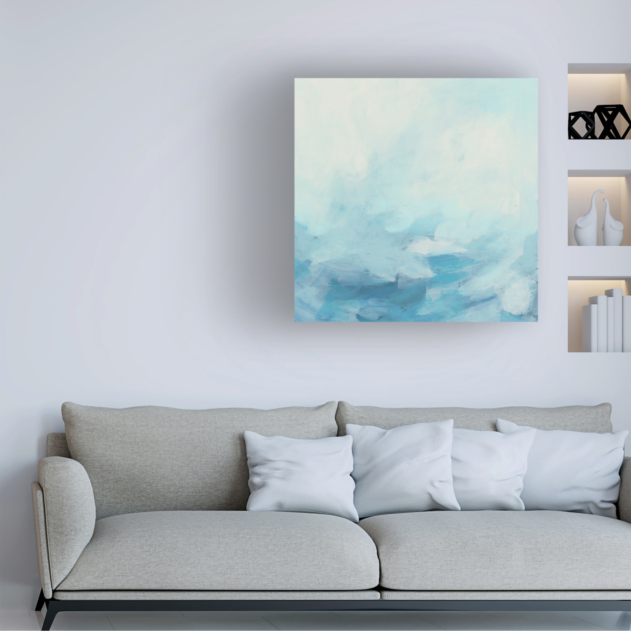 Canvas Wall Art - June Erica Vess 'Sea Shadows I' Wall Art for Living Room, Bedroom, or Office Décor by Trademark Fine Art - 35 x 35 Inches