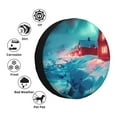 thumbnail image 4 of Fuzoiu Aurora Borealis Village Print Universal Spare Tire Cover with Buckle Strap, Waterproof Wheel Covers for Jeep, Trailer, RV, Truck and All Car-14 inch, 4 of 6