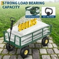 thumbnail image 5 of 900 lbs Garden Cart with Removable Mesh Sides, Heavy Duty Steel Garden Wagon with 10" Pneumatic Tires & 180°Rotating Handle, Yard Cary Utility Wagon for Lawn Backyard Use, Green Black & Yellow, 5 of 9