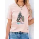 thumbnail image 1 of Camiseta con estampado de Navidad para mujer, camisetas básicas de manga corta a la moda, Año Nuevo, 1 of 5