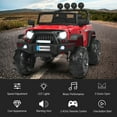 thumbnail image 6 of Costway 12V Kids Ride On Truck RC Car w/ LED Lights Music Trunk Red, 6 of 11