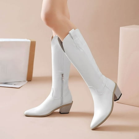 OKBOP Women s High-Heels Knee High Boots-Knee High Boots Fashion Winter Walking Shoes Women Christmas Duck Warm Womens Boots Clearance