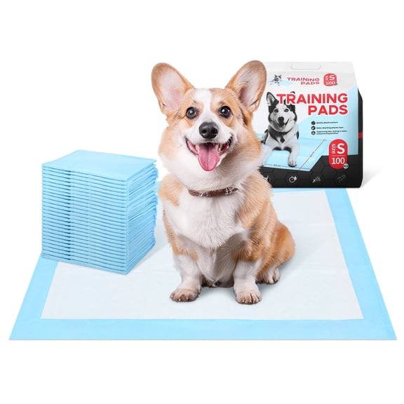 Auwogo Dog Training Pads, 13 in x 18 in, S, 100 Count Disposable Dog Puppy Pee Pads