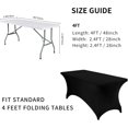 thumbnail image 4 of 6 Pack Spandex Table Cover for 4FT Table Universal Fitted Stretch Tablecloth for Party, Banquet, Wedding and Events-Black, 4 of 6