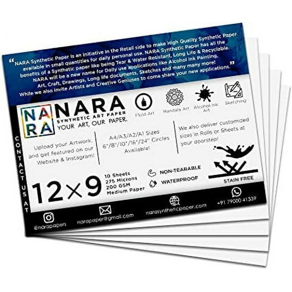 NARA Synthetic Paper for alcohol ink painting 12 * 9