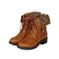 thumbnail image 5 of Refresh BI37 Women Leatherette Fold Down Sweater Trim Combat Boot, 5 of 5